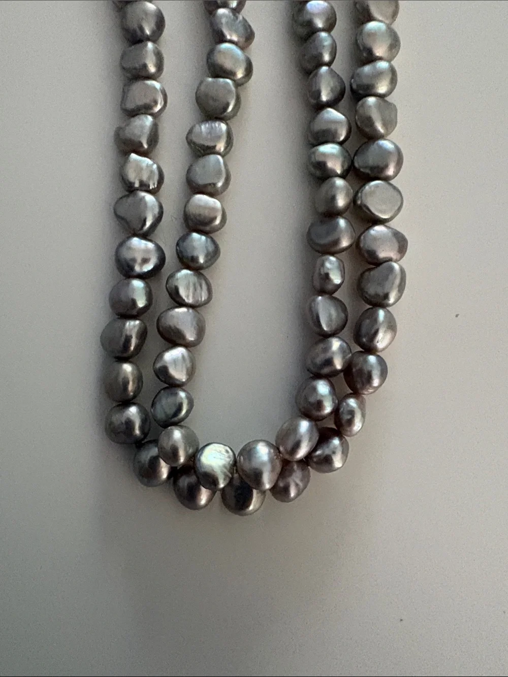 Extra Long Strand Gray Pearl Necklace - Elegant Women’s Jewelry